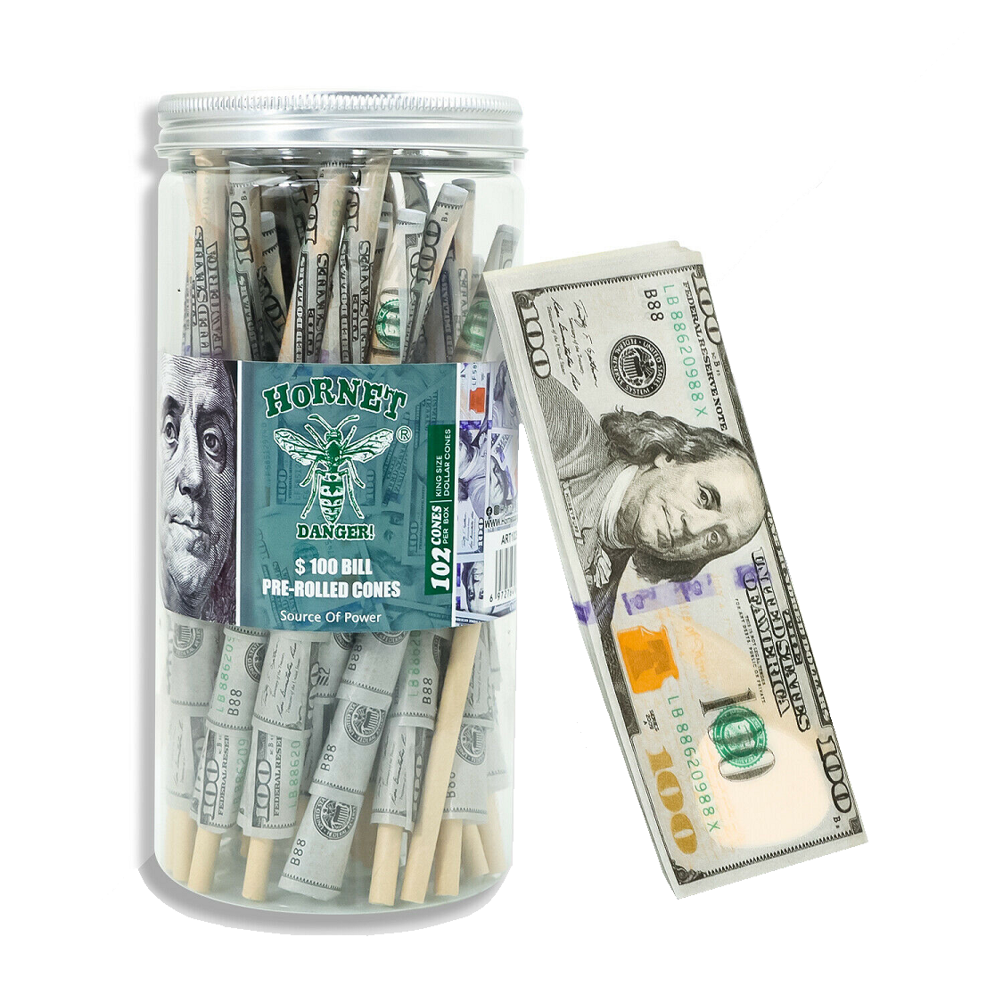 Hornet "100dollar" cones 102pk (Kingsize)