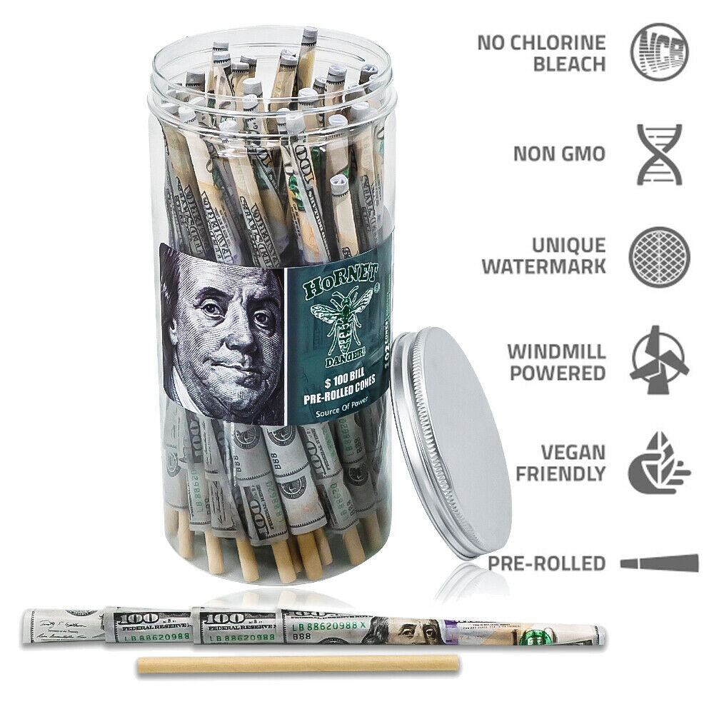 Hornet "100dollar" cones 102pk (Kingsize)