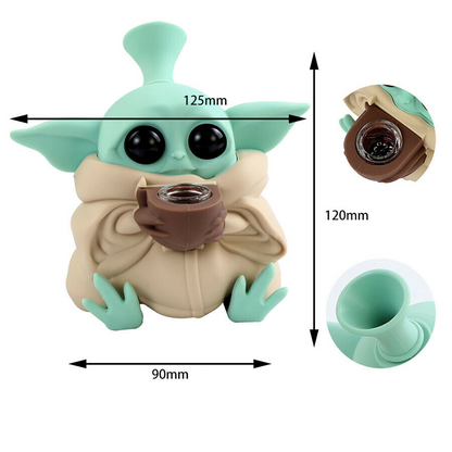 Baby Yoda vannpipe / bong (Silikon)